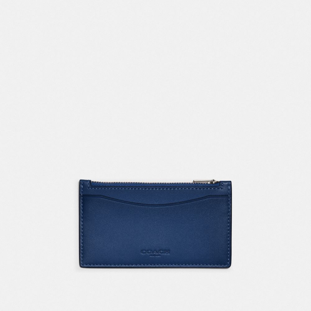 QA_AUTO Zip Card Case In Colorblock, Deep Blue/Prussian, Swatch