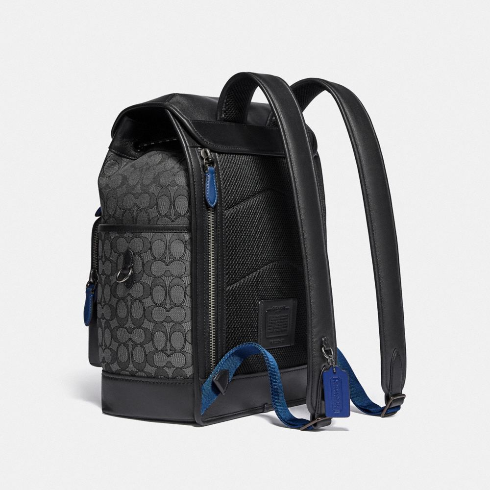 COACH League Flap Backpack In Signature Jacquard