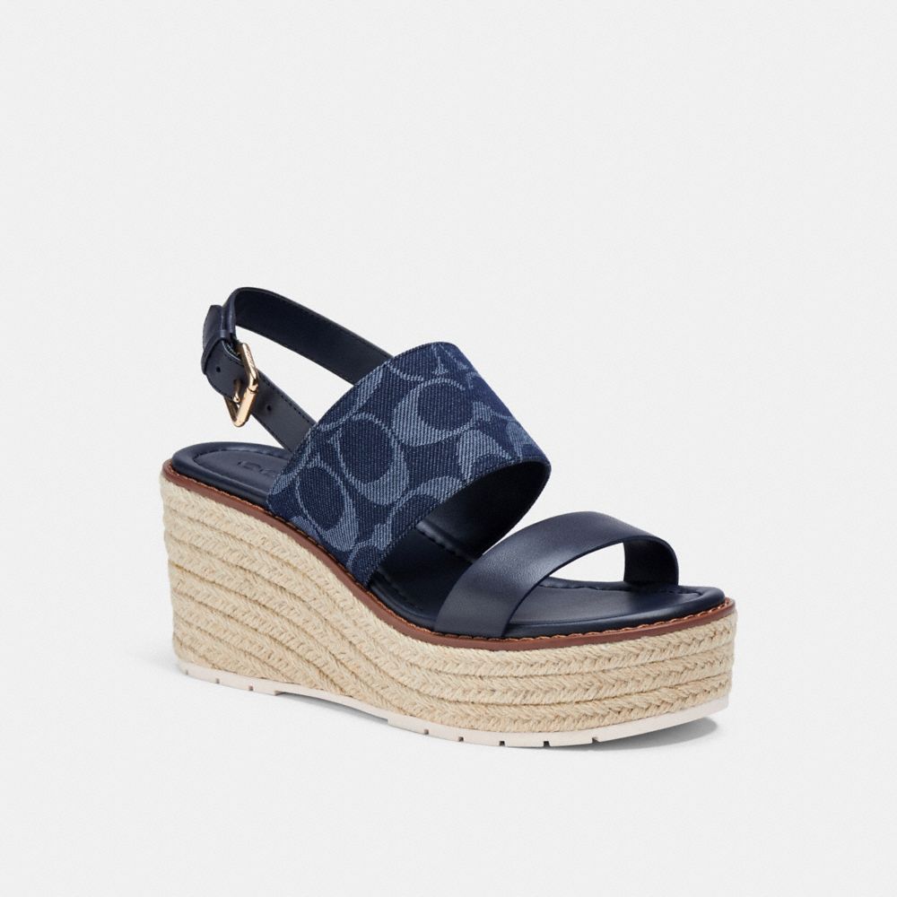 denim wedge heels