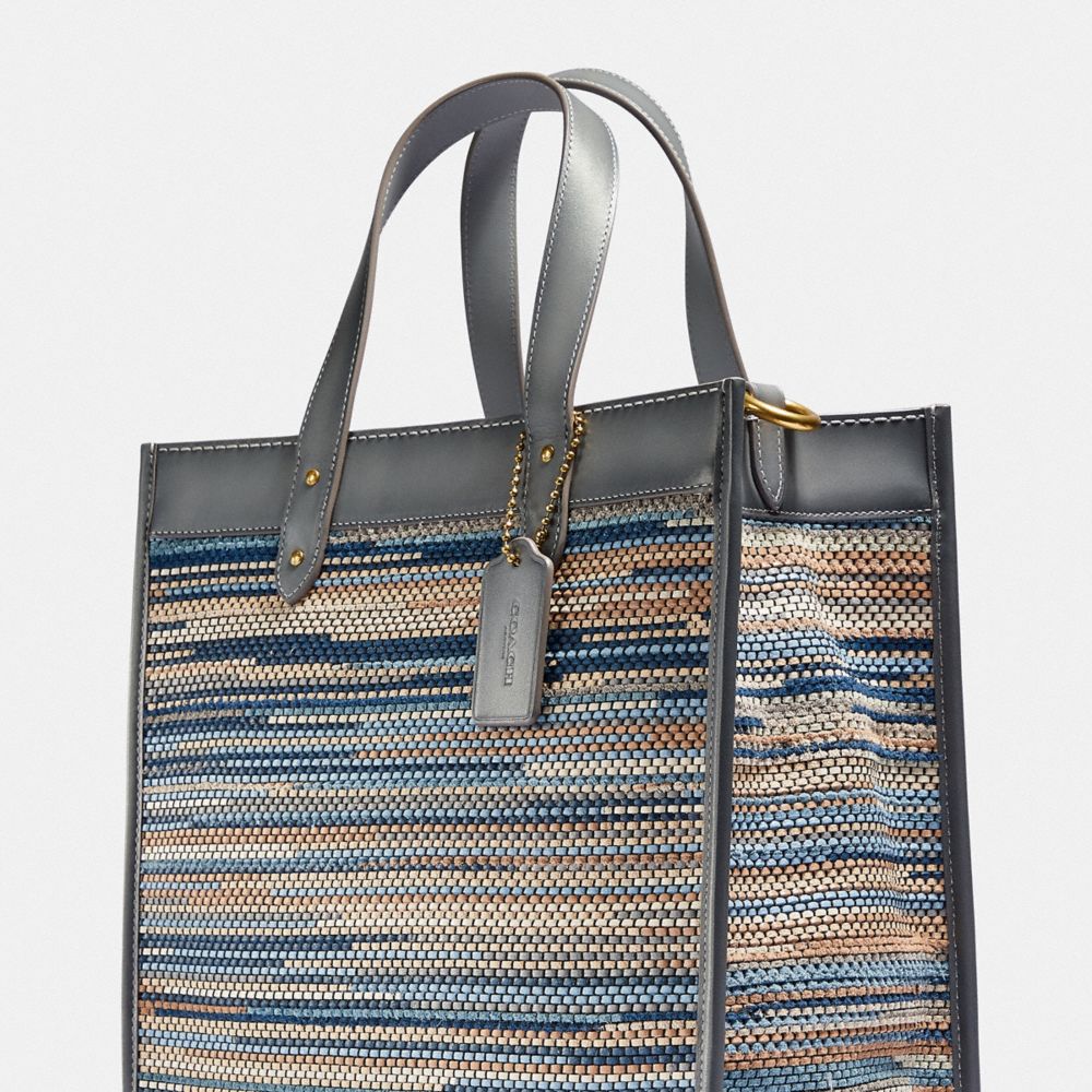 coach upwoven field tote