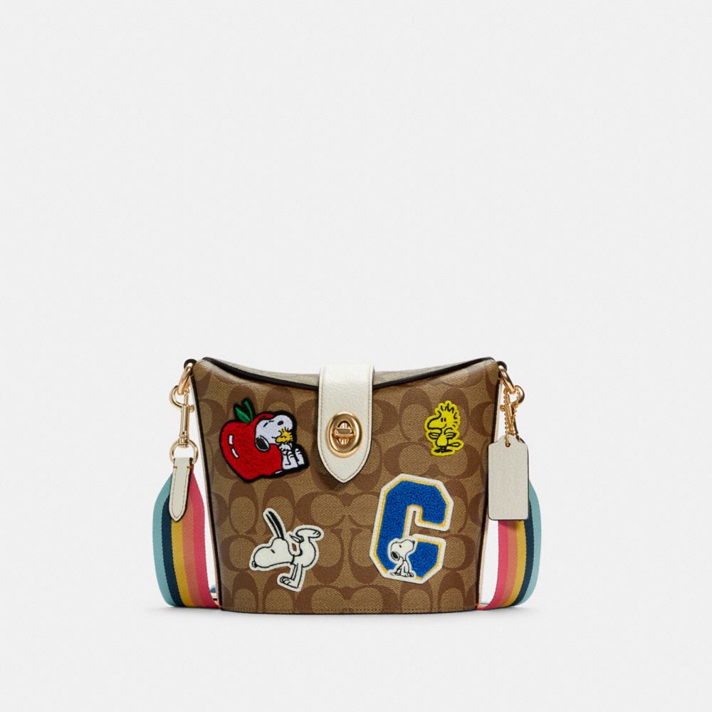 Coach Coach X Peanuts Addie Crossbody in Signature Canvas With Varsity Patches Im/Khaki Chalk Multi Coach Insider Coach Insider Exclusives Early Access: Coach x Peanuts 