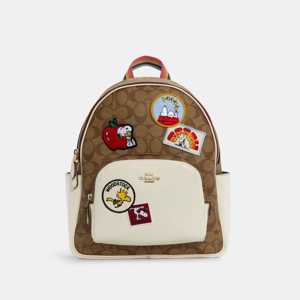 COACH® Outlet COACH X PEANUTS COURT BACKPACK IN SIGNATURE CANVAS WITH