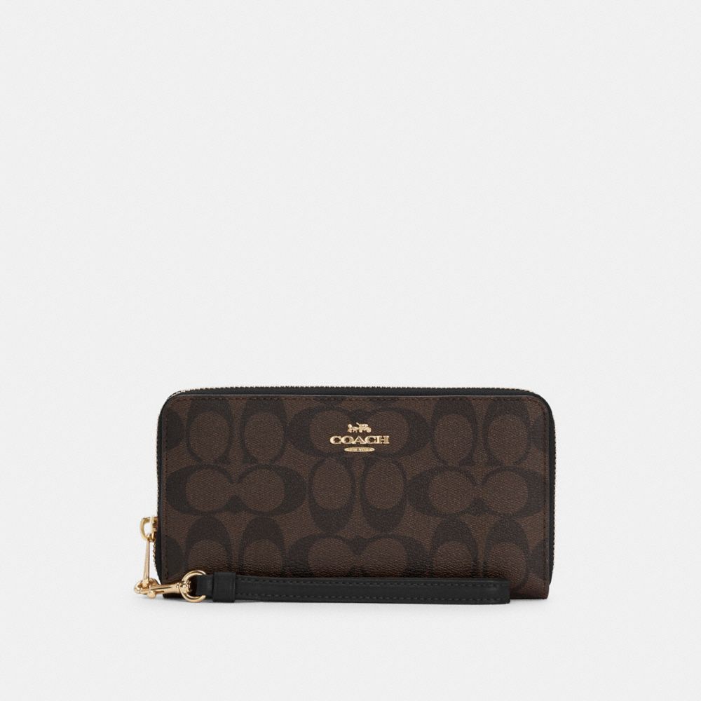 COACH® Outlet LONG ZIP AROUND WALLET IN SIGNATURE CANVAS