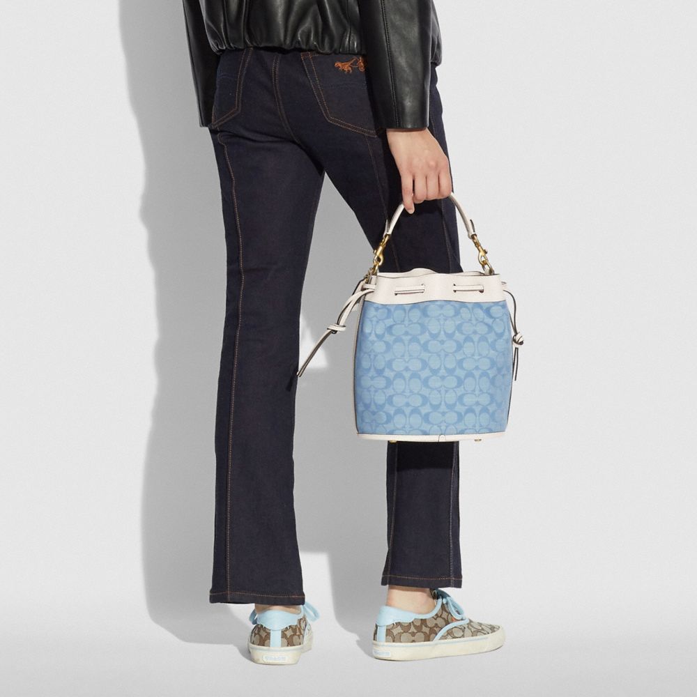 COACH Field Bucket Bag In Signature Chambray