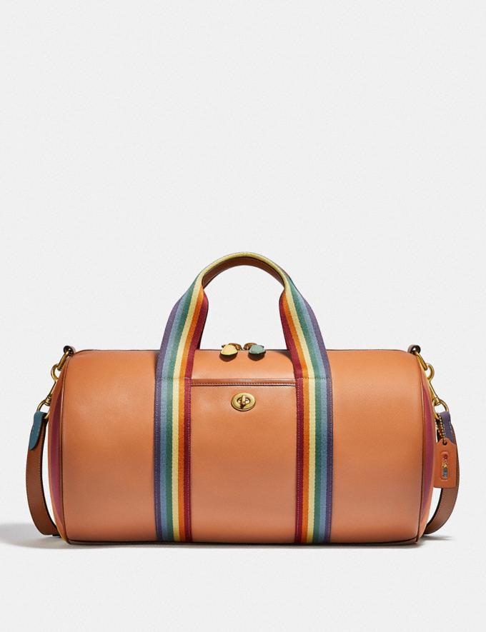 Coach Duffle With Rainbow Quilting Brass/Saddle Multi New Featured Coach Pride Collection  