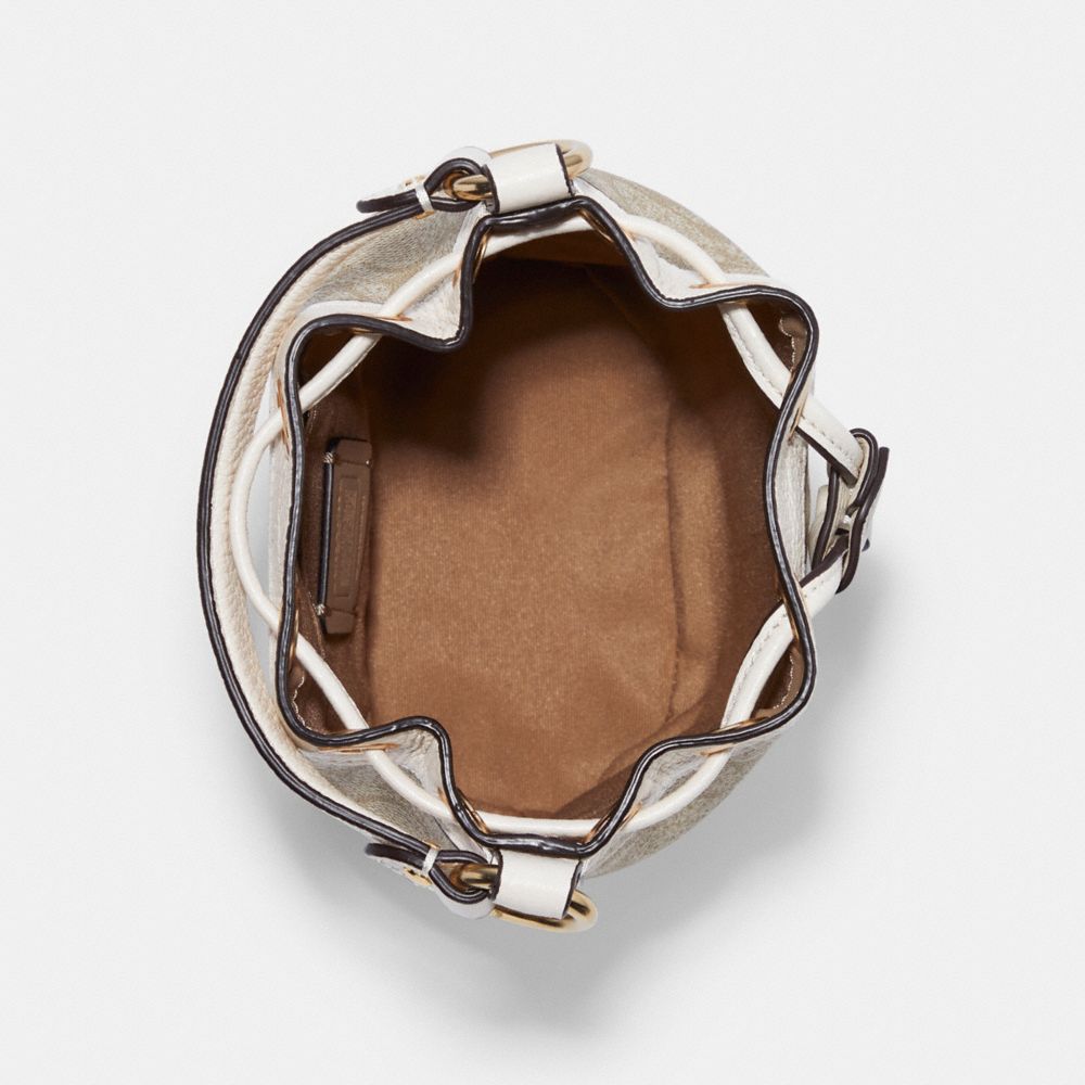 COACH®,Dempsey Drawstring Bucket Bag 15 In Signature Canvas,,Inside View,Top View