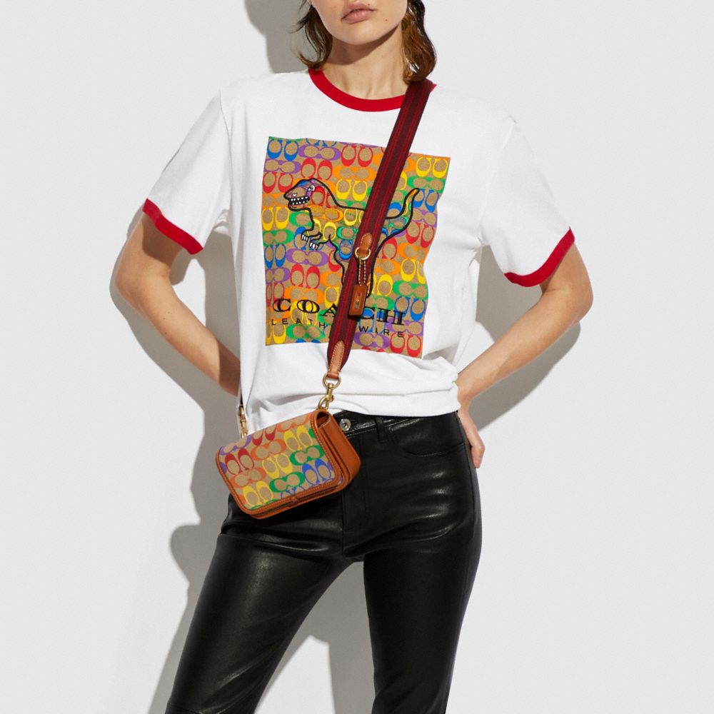 COACH Charter Phone Crossbody In Rainbow Signature Canvas