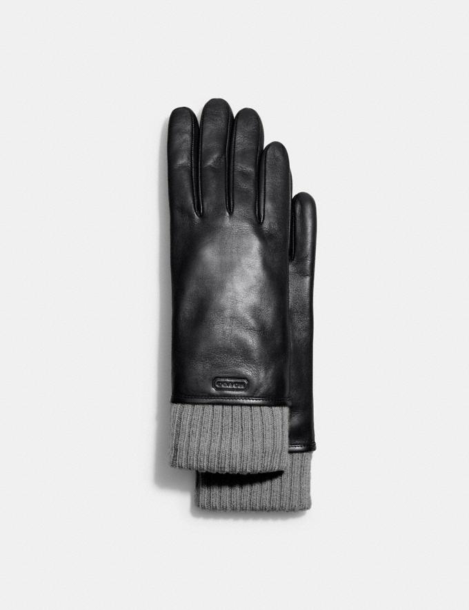 Coach Leather Knit Cuff Mixed Gloves Black Translations 1.1 OTL SKUS + ADDITIONS  
