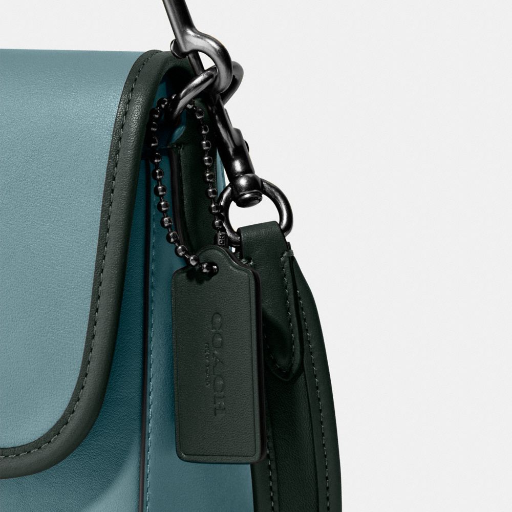 QA_AUTO Soft Tabby Shoulder Bag In Colorblock, Pewter/Sage Multi, ProductTile