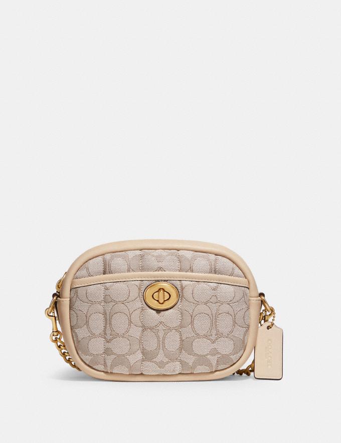 Coach Small Camera Bag in Signature Jacquard With Quilting B4/Stone Ivory Sale Shop by Discount Up to 50% off  