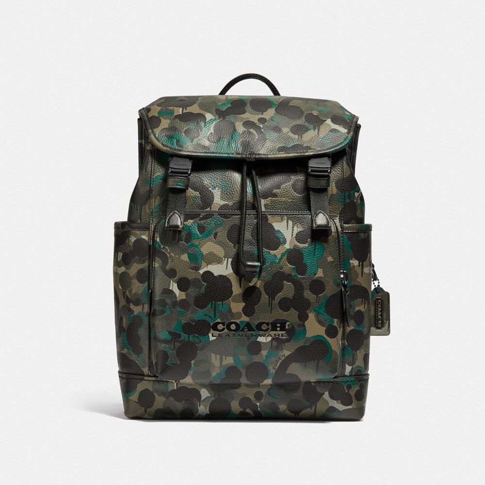 League Flap Backpack With Camo Print