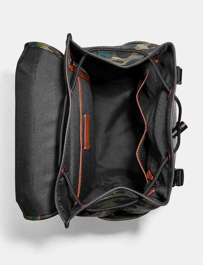 Coach League Flap Backpack With Camo Print Matte Black/Green/Blue DEFAULT_CATEGORY Alternate View 3