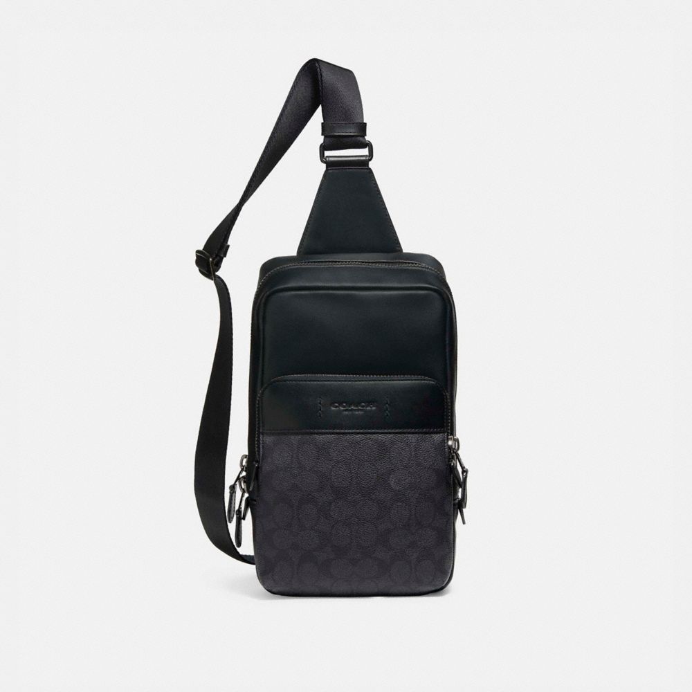 COACH®,GOTHAM PACK IN SIGNATURE CANVAS,Signature Coated Canvas/Smooth Leather,Medium,,Front View