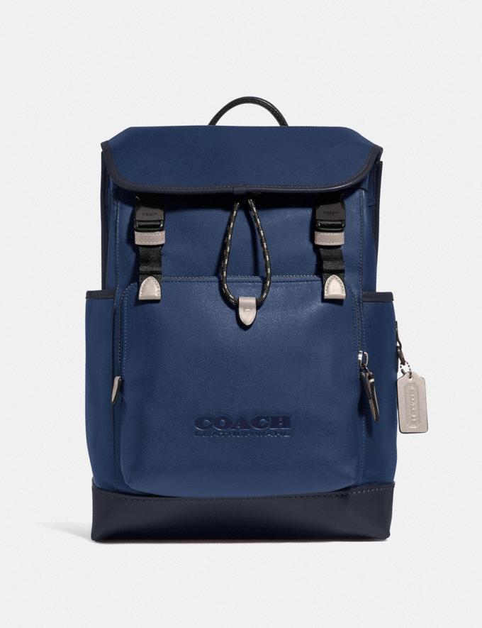 Coach League Flap Backpack in Colorblock Canyon/Midnight Navy DEFAULT_CATEGORY  