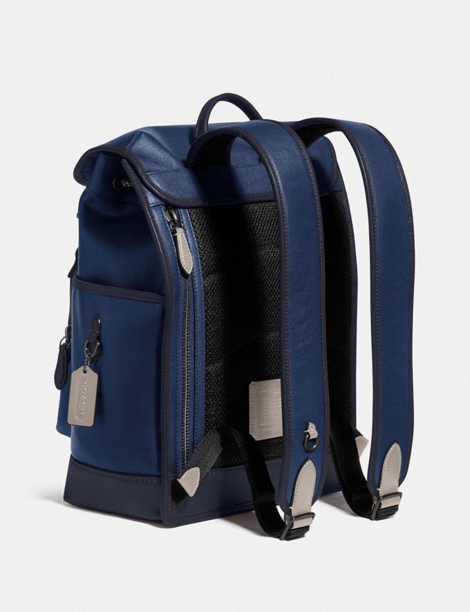 Coach League Flap Backpack in Colorblock Canyon/Midnight Navy DEFAULT_CATEGORY Alternate View 1