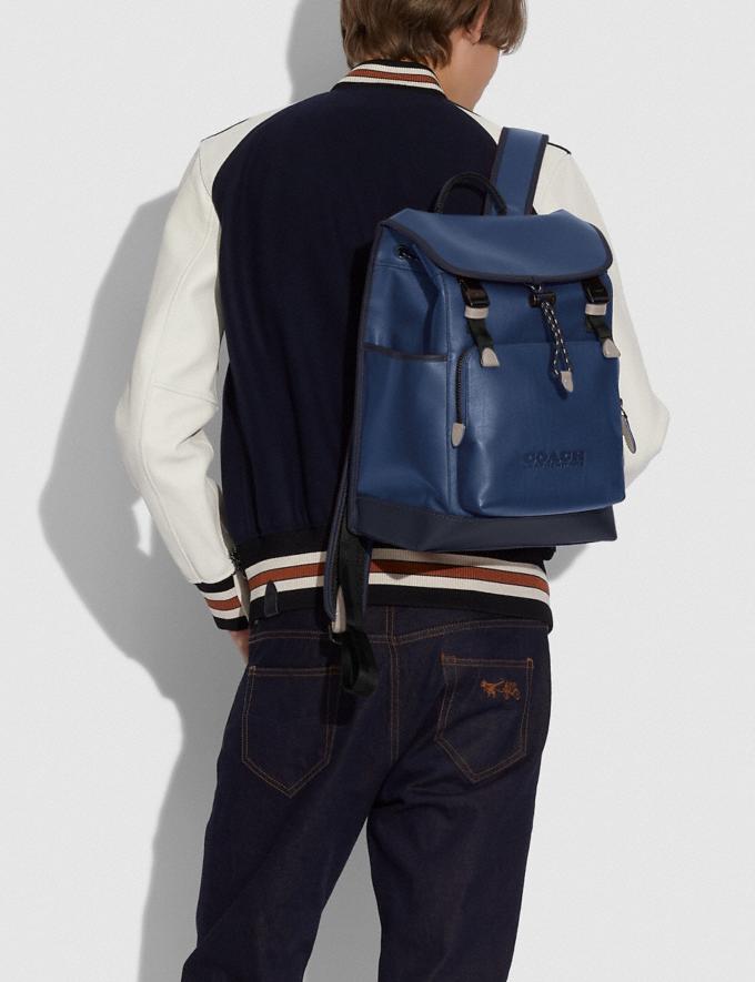 Coach League Flap Backpack in Colorblock Canyon/Midnight Navy DEFAULT_CATEGORY Alternate View 3