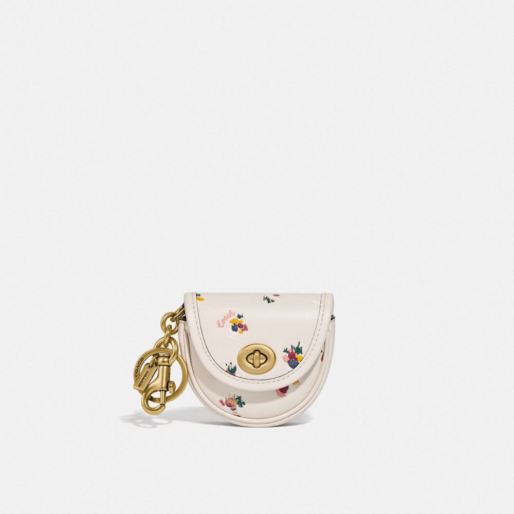 COACH®,Spaced Paint Dab Floral Mini Saddle Leather,,Front View