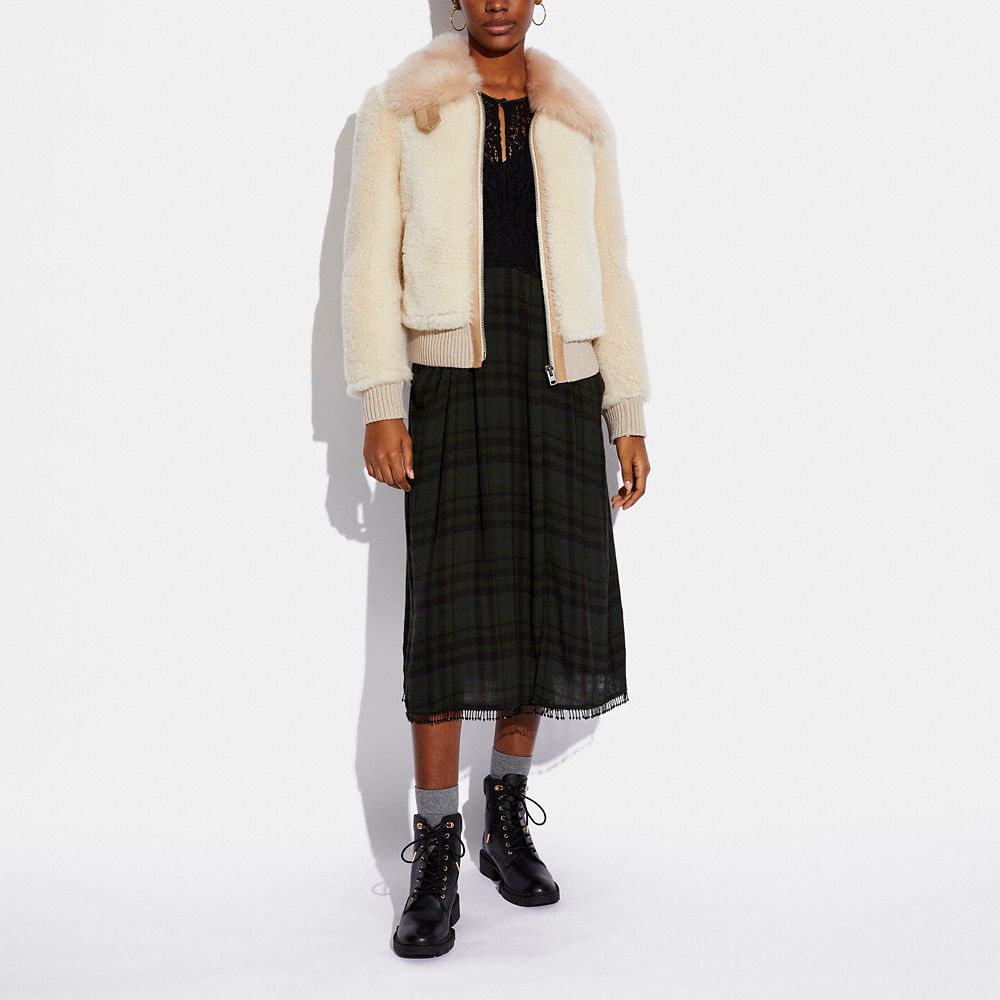 coach signature shearling coat