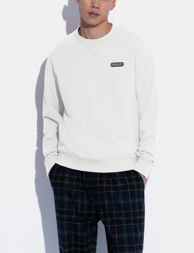 Coach Essential Crewneck in Organic Cotton White. DEFAULT_CATEGORY Alternate View 1