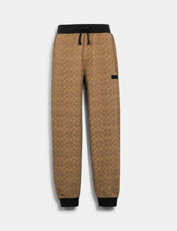 Coach Essential Joggers in Organic Cotton Tan Signature Translations 5.1 Retail Translations  