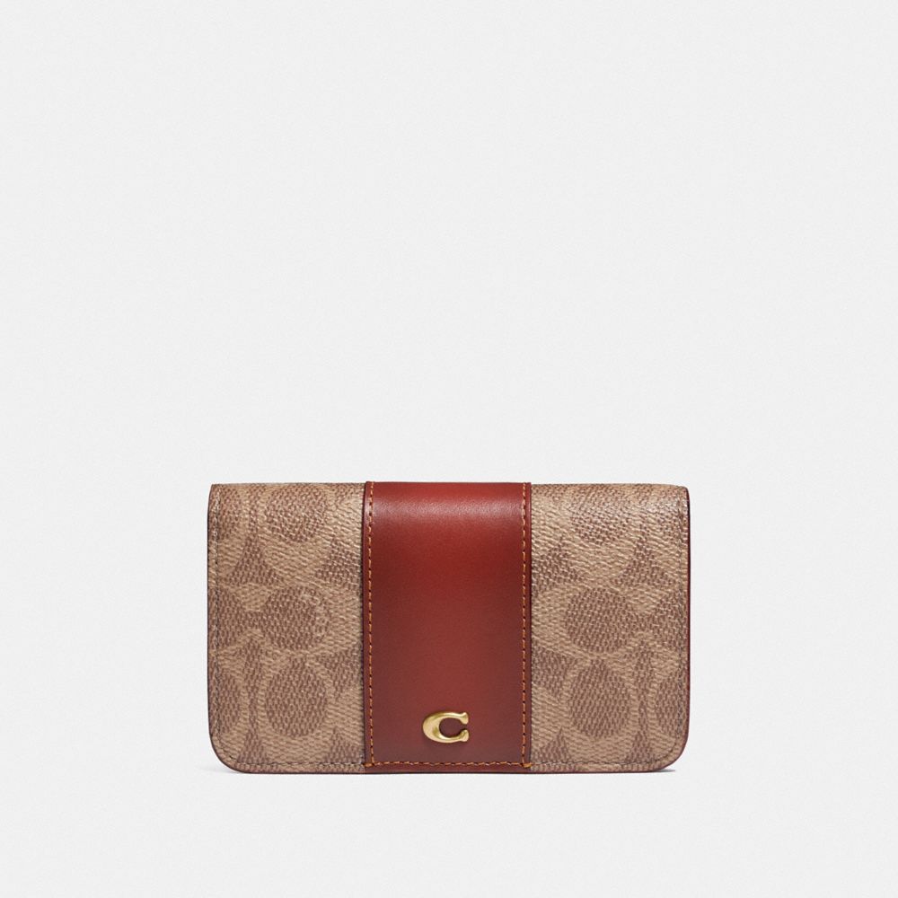 COACH Slim Card Case In Signature Canvas