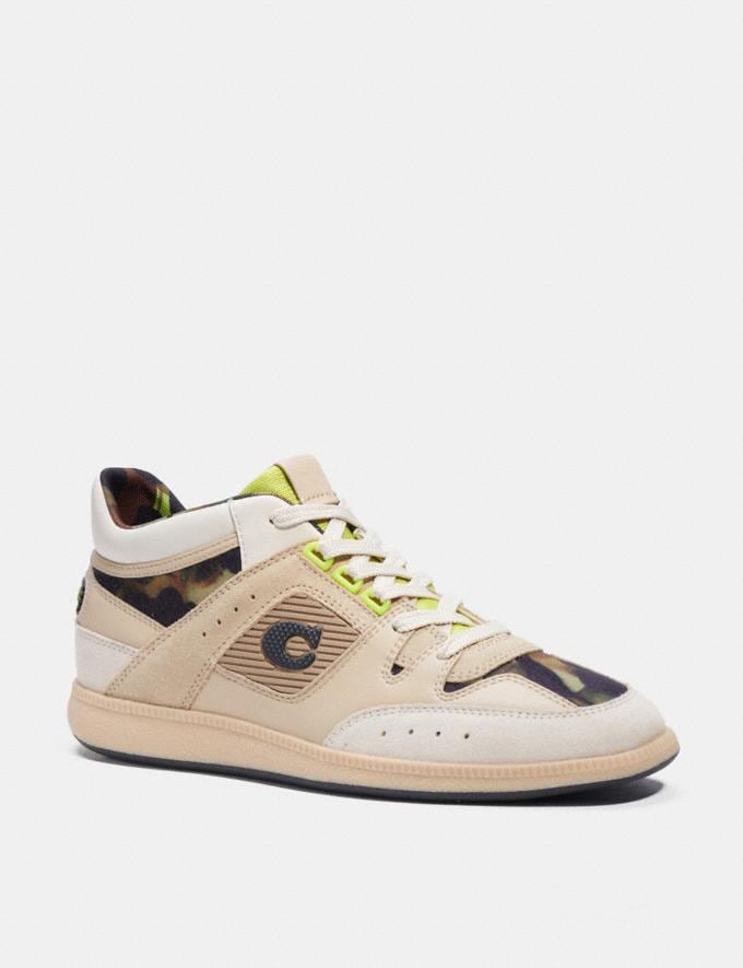 Coach Citysole Mid Top Sneaker With Camo Print Oyster Chalk   