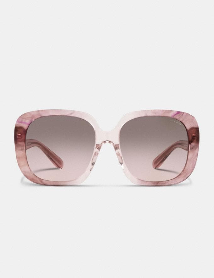 Coach Sculpted Signature Square Frame Sunglasses Transparent Pink Translations 2.1 Retail Additions Translations Alternate View 1