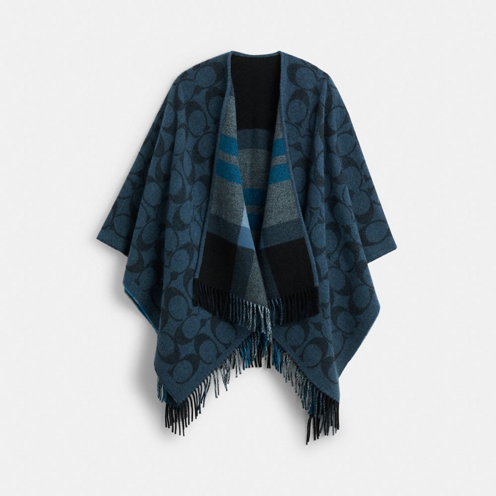 COACH®,REVERSIBLE SIGNATURE CAPE,Polyamide,,Front View