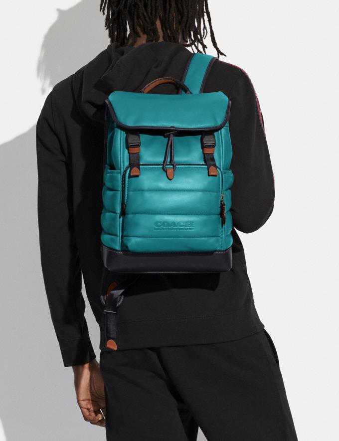 Coach League Flap Backpack With Quilting Ji/Shadow Blue/Midnight Navy DEFAULT_CATEGORY Alternate View 3