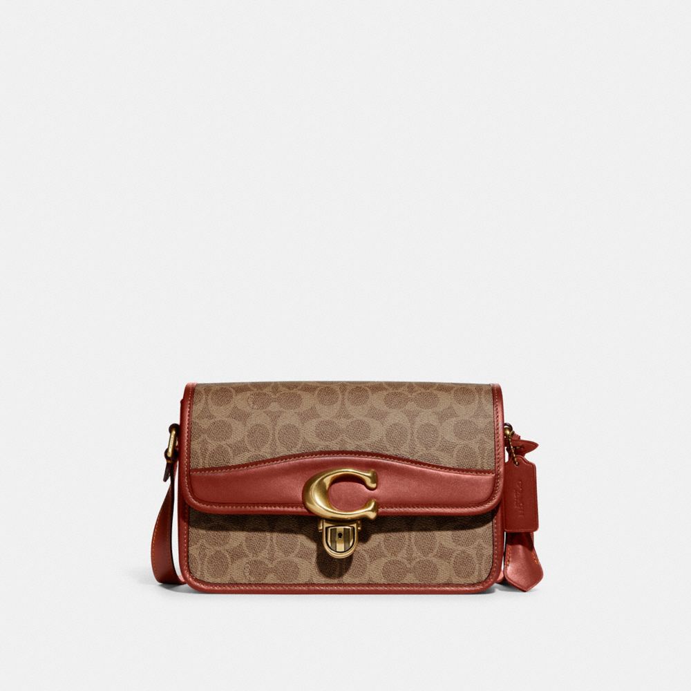 QA_AUTO Shoulder Bag Signature Canvas, Brass/Tan/Rust, ProductTile