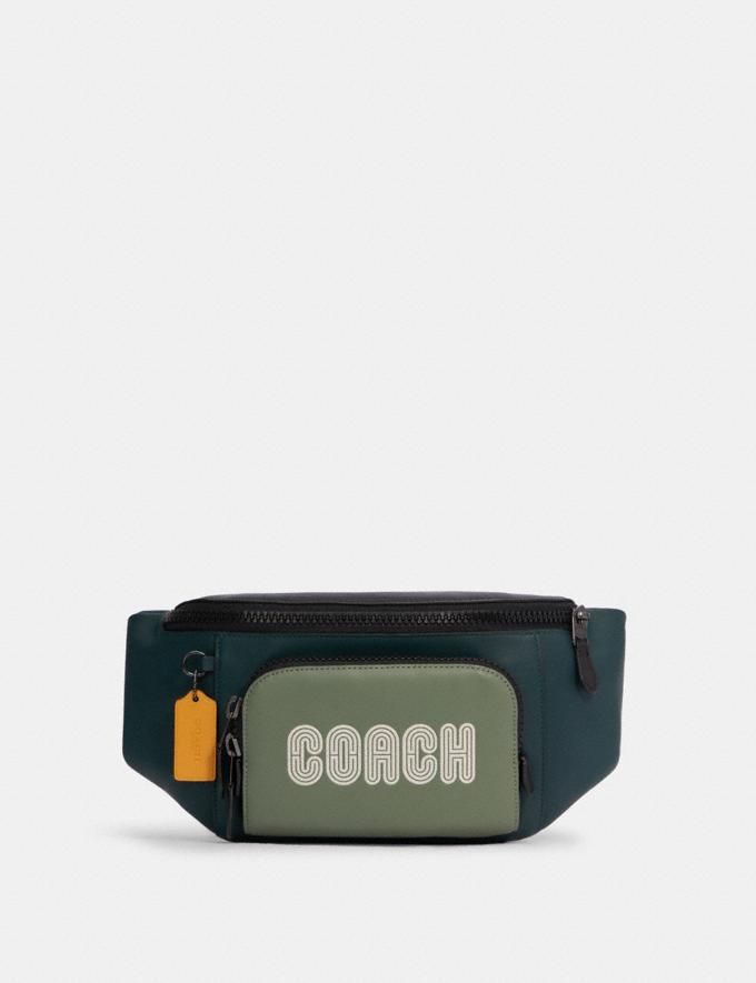 Coach Track Belt Bag in Colorblock With Coach Patch Qb/Forest Agate Multi DEFAULT_CATEGORY  