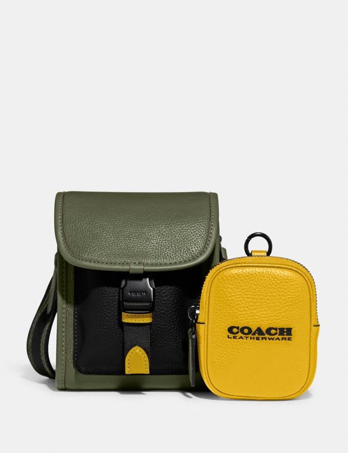 Coach Charter North/South Crossbody With Hybrid Pouch in Colorblock Army Green Multi DEFAULT_CATEGORY  