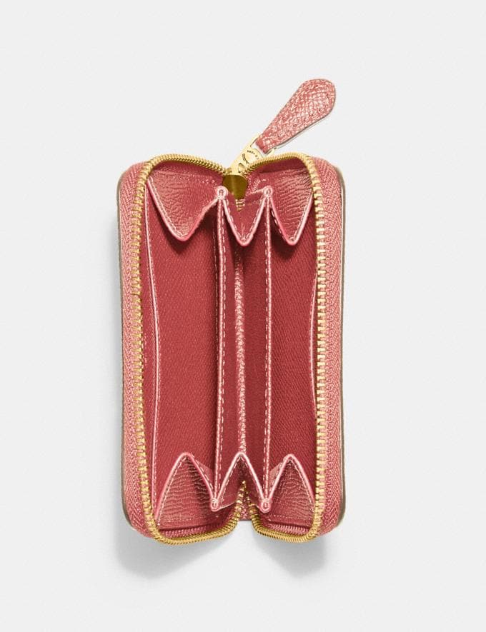 Coach Small Zip Around Card Case B4/Candy Pink DEFAULT_CATEGORY Alternate View 1