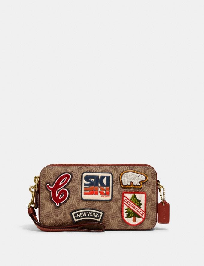 Coach Kira Crossbody in Signature Canvas With Patches B4/Tan Rust Translations 12.1 Retail translations  