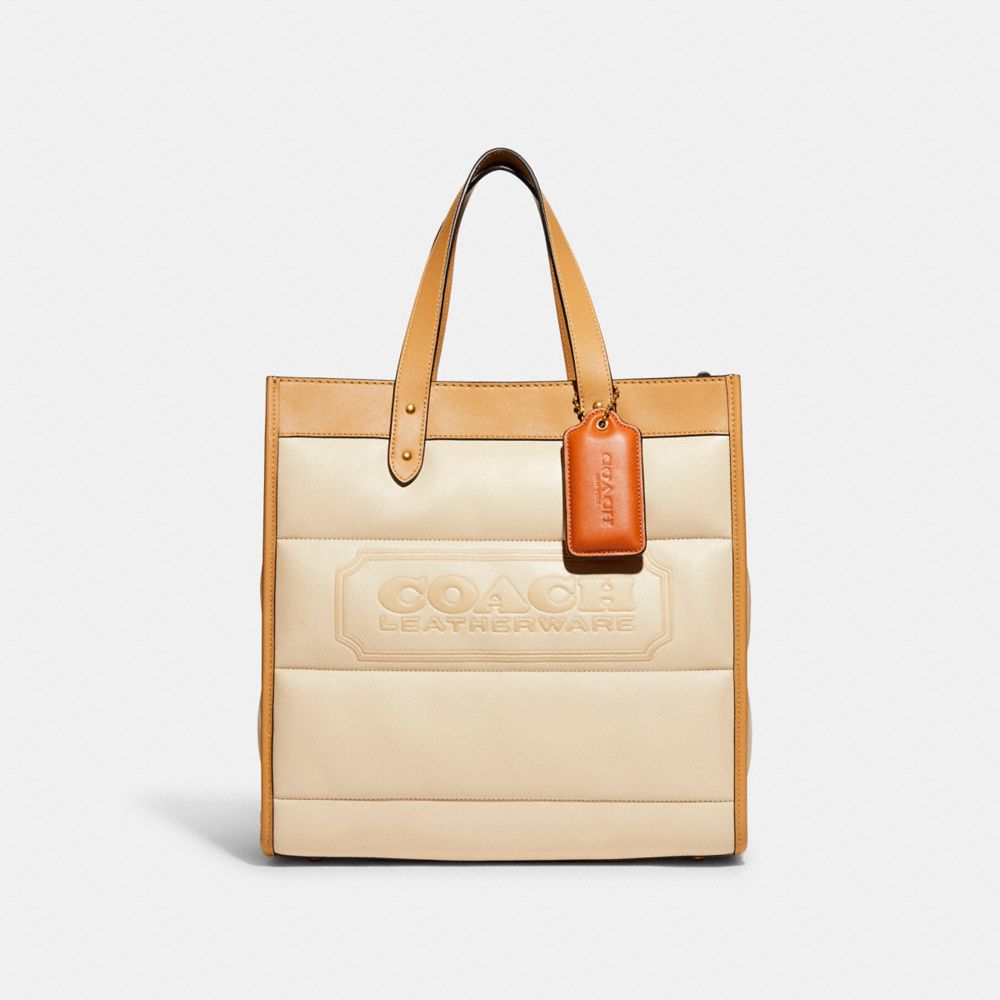 COACH Field Tote With Colorblock Quilting And Badge