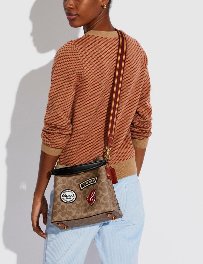 Coach Willow Bucket Bag in Signature Canvas With Patches B4/Tan Rust Translations 12.1 Retail translations Alternate View 4