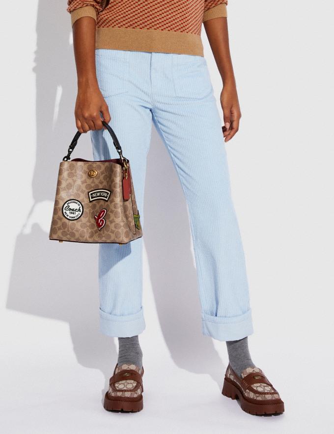 Coach Willow Bucket Bag in Signature Canvas With Patches B4/Tan Rust Translations 12.1 Retail translations Alternate View 5
