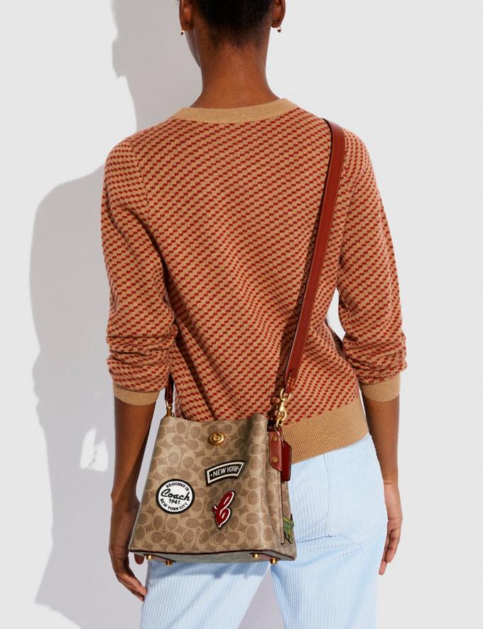 Coach Willow Bucket Bag in Signature Canvas With Patches B4/Tan Rust Translations 12.1 Retail translations Alternate View 6
