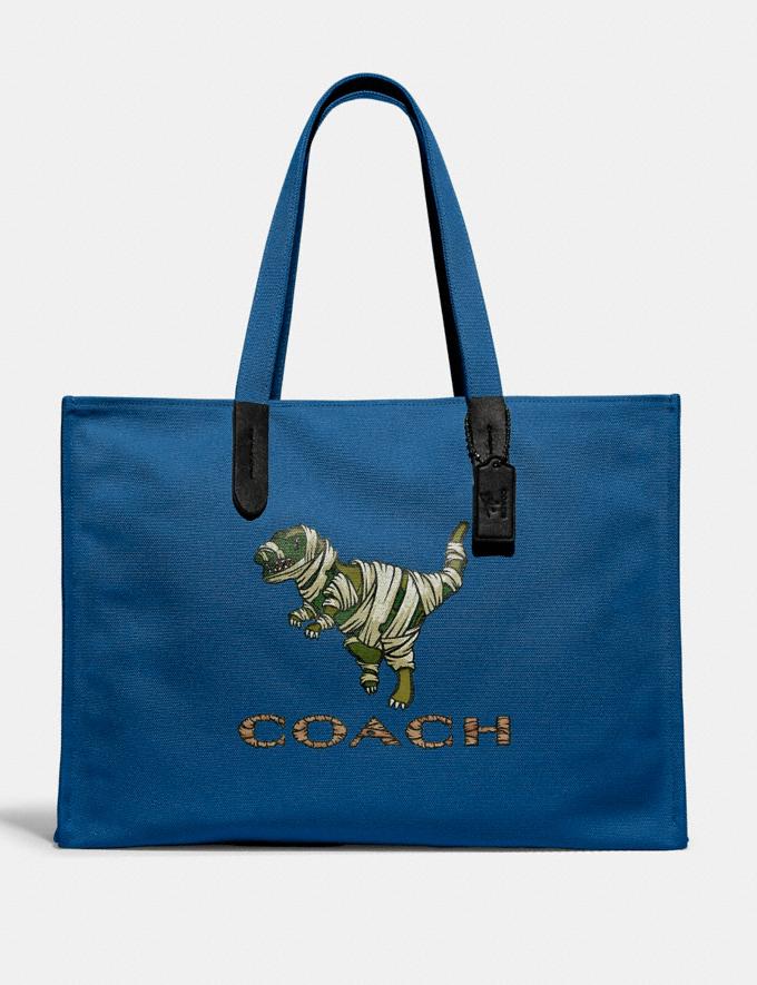 Coach Coach X Michael B. Jordan 100 Percent Recycled Canvas Tote 42 With Mummified Rexy Ji/Blue New Featured Coach x MBJ  