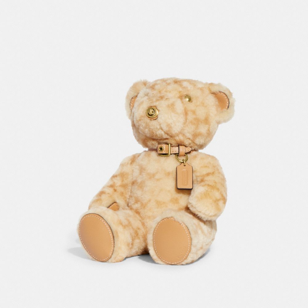 COACH®,BEAR COLLECTIBLE IN SIGNATURE SHEARLING,Shearling/Smooth Leather,Large,,Front View