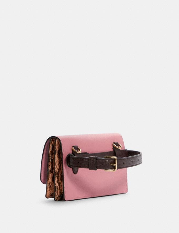 Coach Foldover Belt Bag in Signature Canvas Im/Brown Shell Pink DEFAULT_CATEGORY Alternate View 1