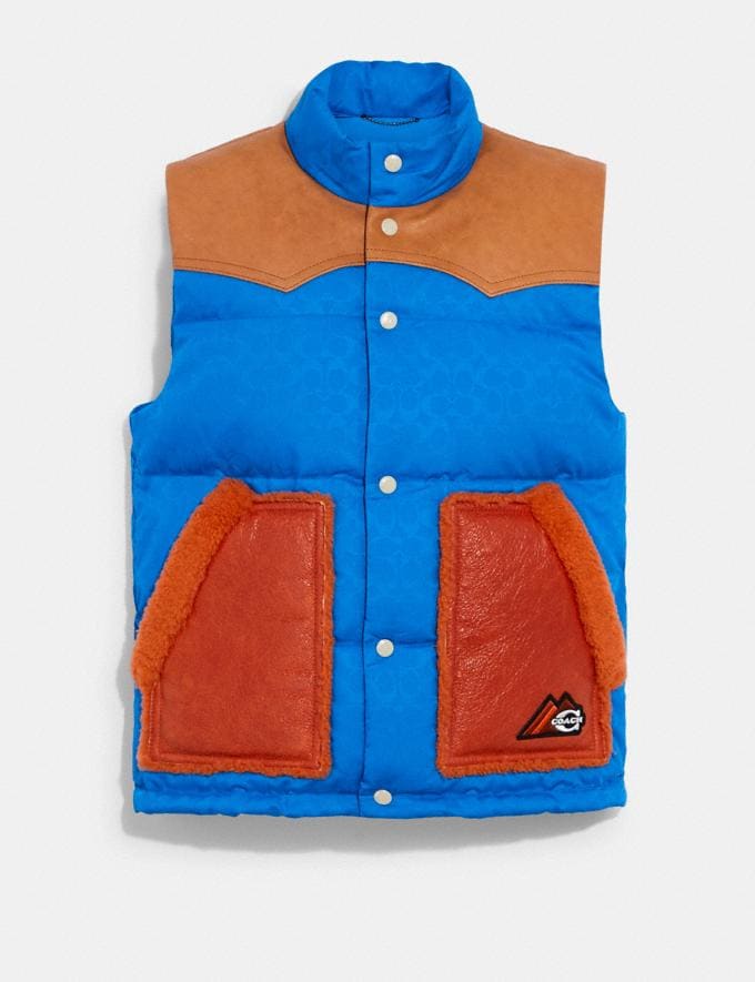 Coach Mountaineering Vest in Recycled Polyester Blue. Translations 12.1 Retail translations  