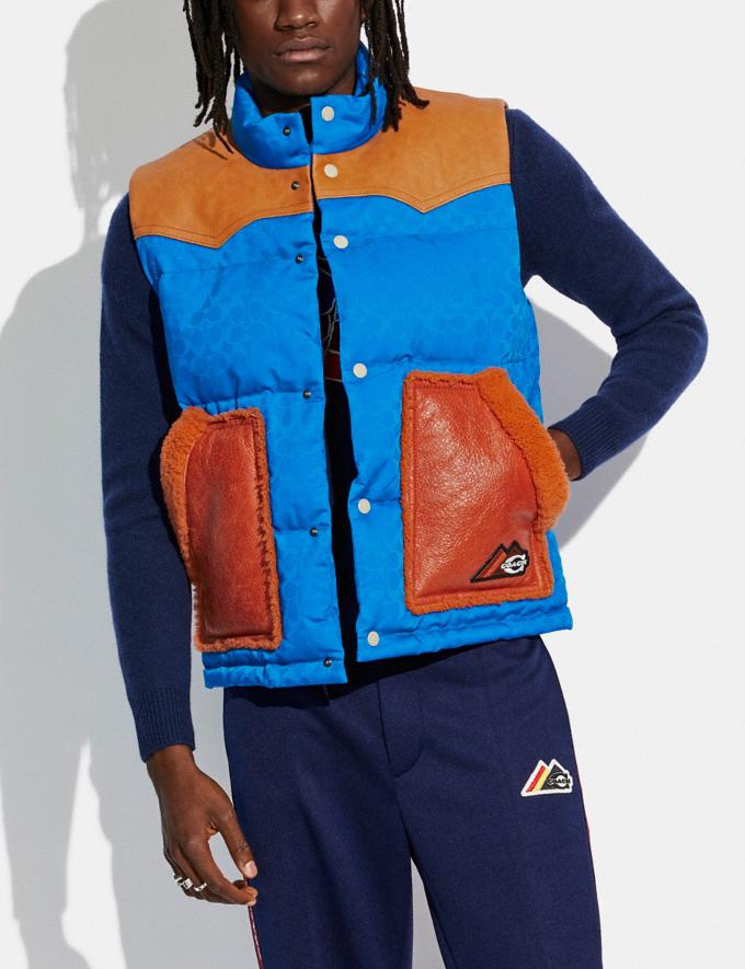 Coach Mountaineering Vest in Recycled Polyester Blue. Translations 12.1 Retail translations Alternate View 1