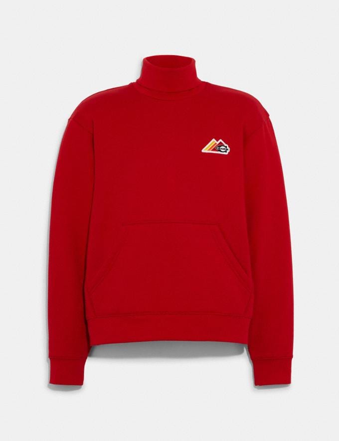 Coach Pocket Turtleneck in Organic Cotton Bright Red Translations 12.1 Retail translations  