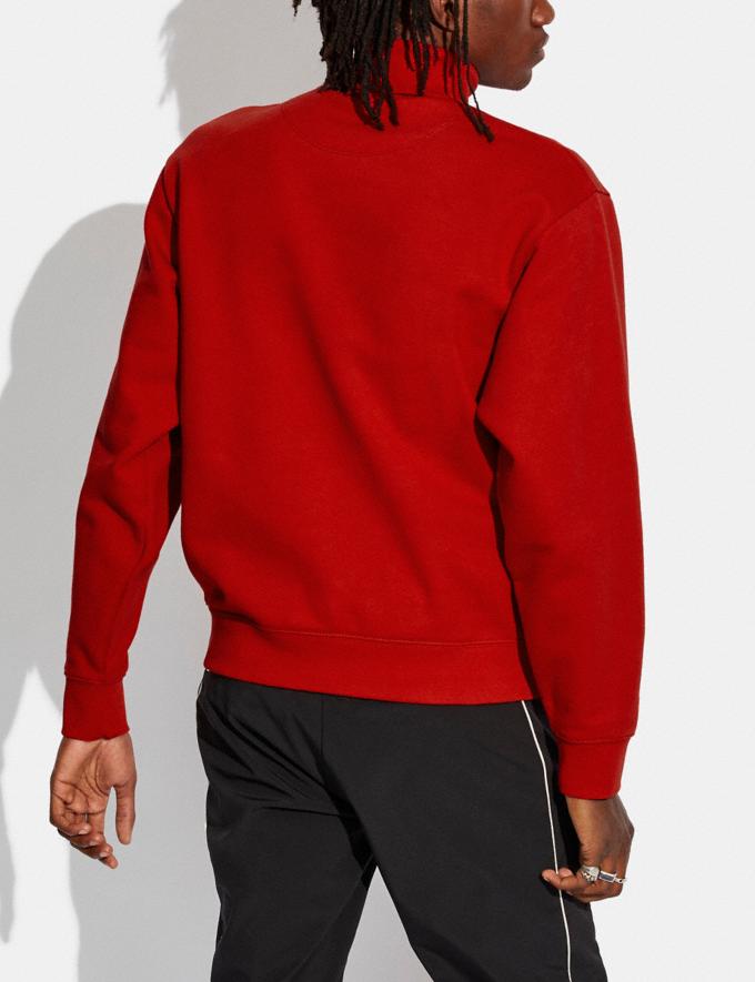 Coach Pocket Turtleneck in Organic Cotton Bright Red Translations 12.1 Retail translations Alternate View 2