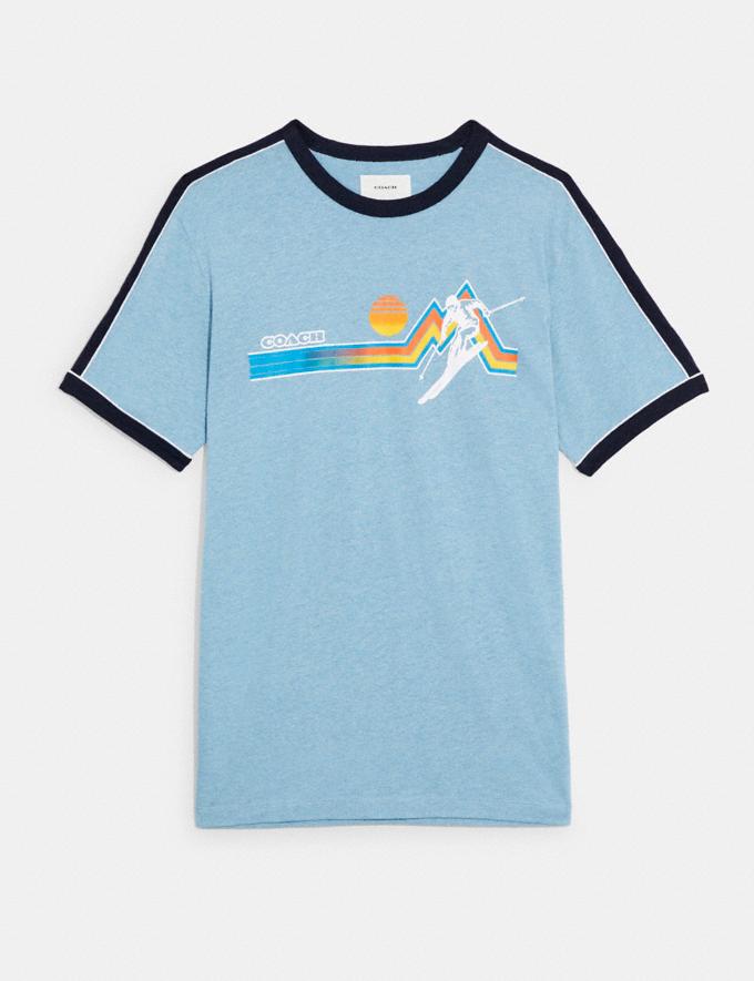 Coach T-Shirt Mit Ski-Grafik Blassblau Multi Translations 12.1 Einzelhandel-Übersetzungen  