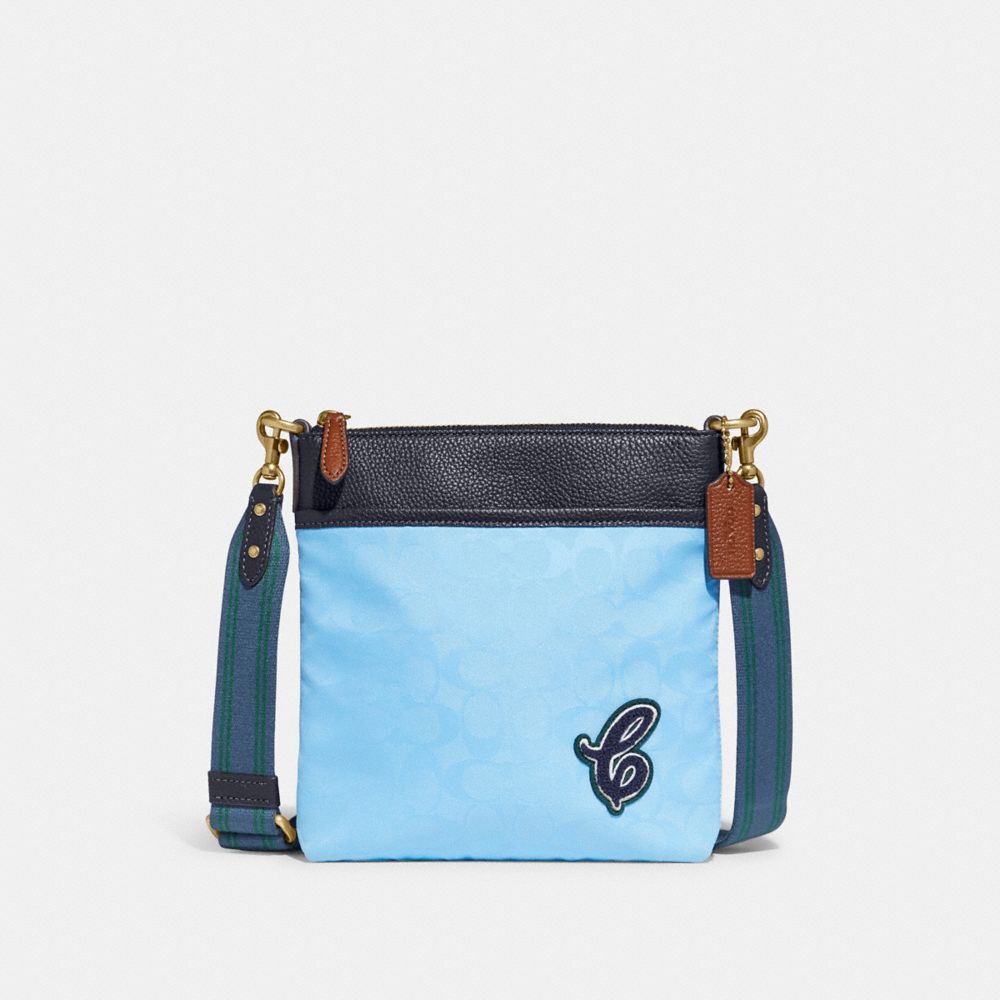 COACH®,Kitt Messenger Crossbody Bag In Recycled Signature Nylon,,Front View