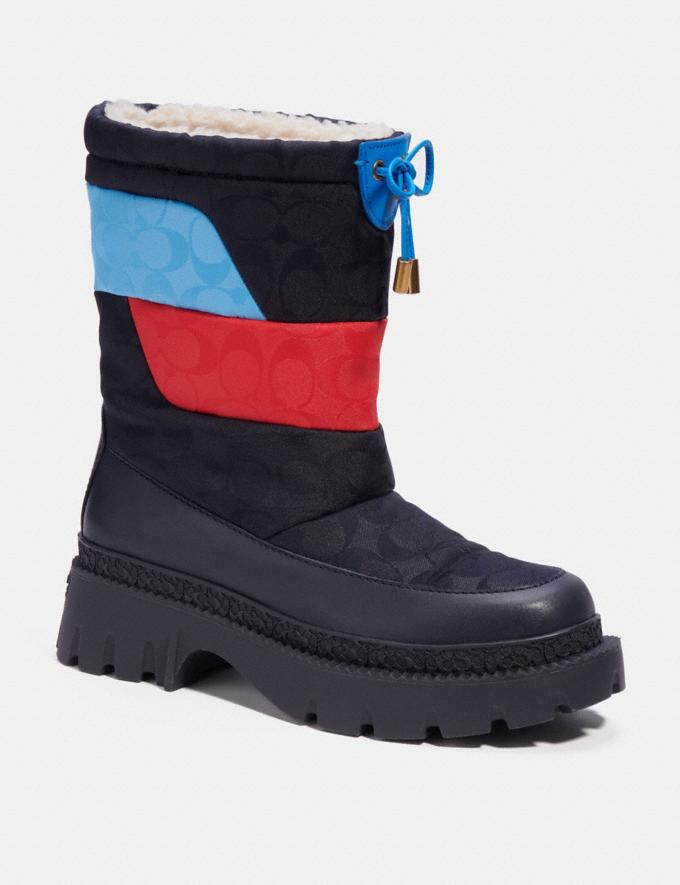 Coach Puffer Snow Boot Navy Signature Translations 12.1 Retail translations  