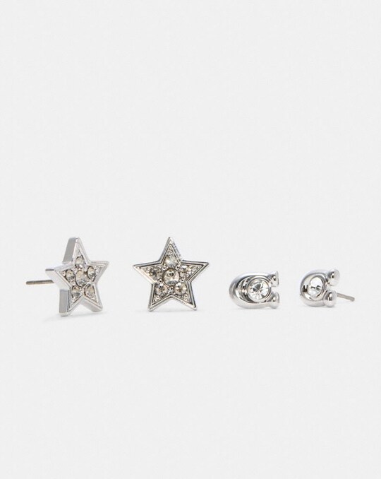 SIGNATURE AND PAVE STAR STUD EARRINGS SET