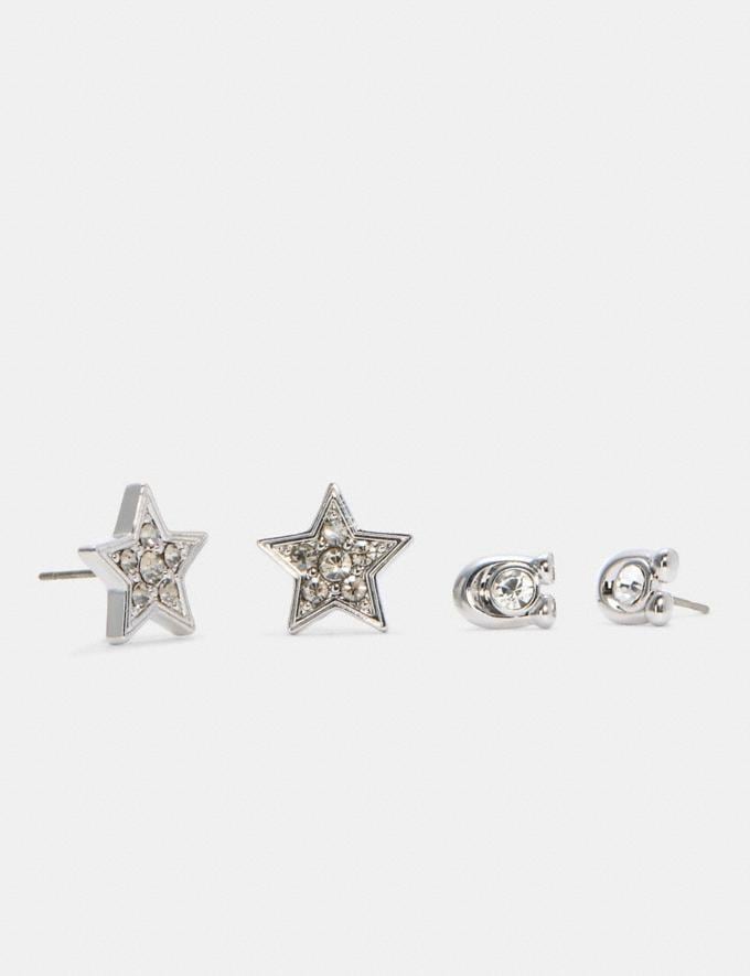 Coach Signature and Pave Star Stud Earrings Set Silver DEFAULT_CATEGORY  